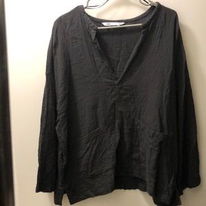 ZARA wrinkled cotton top